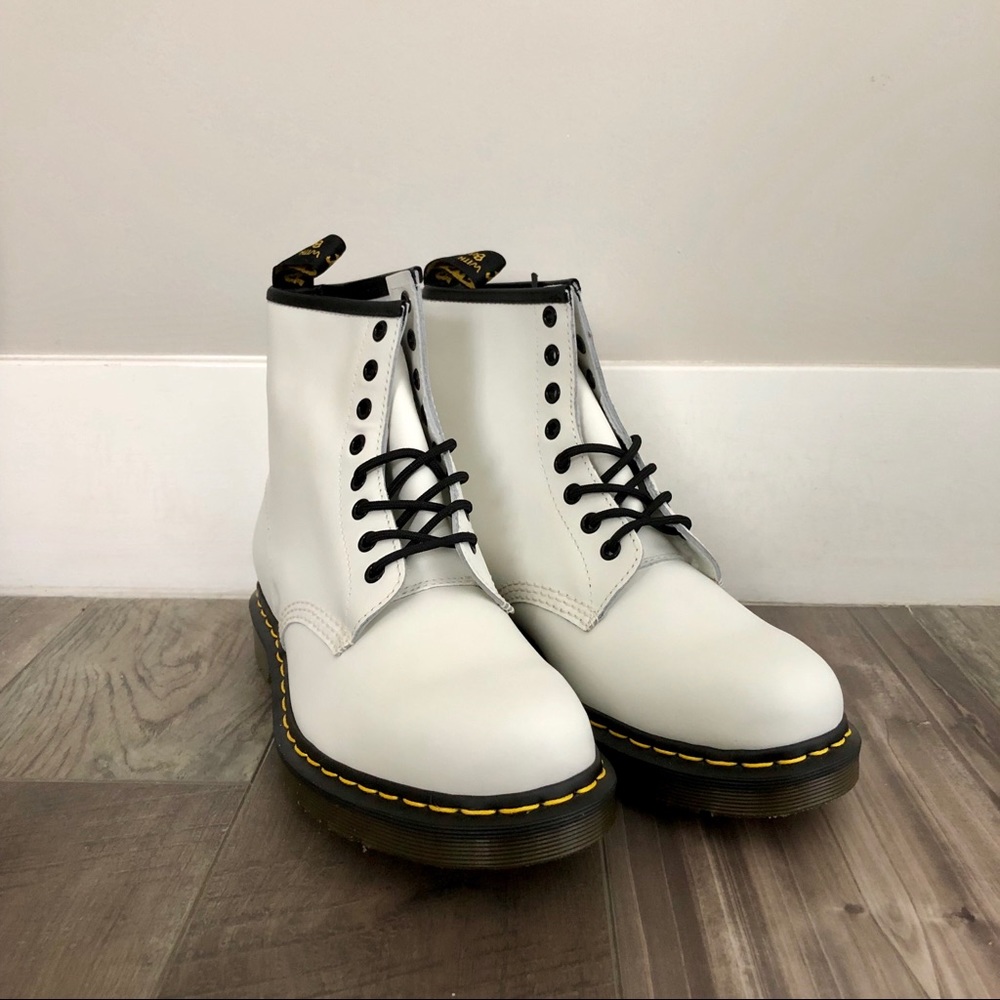 White Dr. Martens Boots, Size 8
